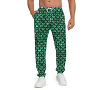 INZVKJLU Sweatpants for Men Joggers Pant 3D Printed Sports Pants Workout Pants with 2 Side Pockets, Green, X-Large