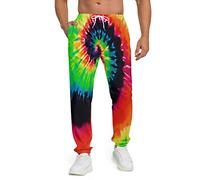 INZVKJLU Sweatpants for Men Joggers Pant 3D Printed Sports Pants Workout Pants with 2 Side Pockets, Rianbow-003, 3X-Large