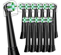 IO Brush Heads Compatible with Oral B iO Toothbrush Head, for Oral B iO 2 3 4 5 6 7 8 9 10 Series Electric Toothbrushes, Deeper Plaque Removal, Black, 12 Pack