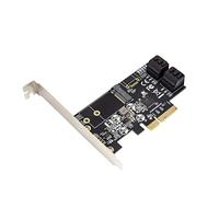 IO Crest Internal 4 Port Non-Raid SATA III 6GB/s with M.2 B-Key 22x42 PCI-E x4 Controller Card for Desktop PC Support SSD and HDD with Low Profile Bracket. JMB585 Chipset