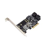 IO Crest Internal 5 Port Non-Raid SATA III 6GB/s PCI-E x4 Controller Card for Desktop PC Support SSD and HDD with Low Profile Bracket. JMB585 Chipset