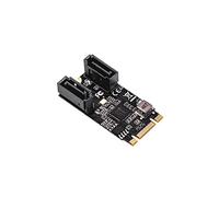 IO Crest M.2 22x42 to SATA III 2 Ports Adapter Card (Jmicro Chipset), Add Two SATA 3.0 Devices to Any M.2 2242 Slot