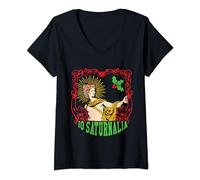 IO Saturnalia Saturn Funny Roman Culture Saturnalia V-Neck T-Shirt