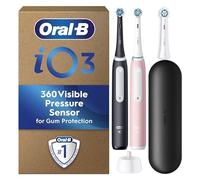 iO3 Series Plus Duo Matt Black/Blush Pink + Oral-B iO Ultimate Clean Black Toothbrush Heads 2 Pack (Snow) VB