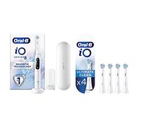 Io8 White with Travel Case & iO Ultimate Clean White Toothbrush Heads 4 Pack