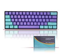 IOAOI PBT Keycaps, 61 OEM Profile Keycaps for Cherry MX Switches /GH60/ RK61/ ALT61/ Annie Mechanical Keyboards with Key Puller (Purple Cyan)