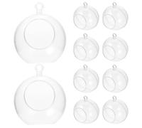 IOBIDDYS 10Pcs Hanging Decorative Glass Globe Orbs Candle Holders Plastic Fillable Balls for Birthday Party and Holiday Ornament Display