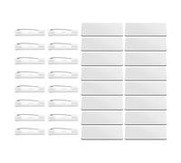 IOBIDDYS 16pcs Custom Badge Blank Name Badges with Pin Backing for Work and Schools, Reusable Sublimation Density Board Identity Display and Writing Characters, for Playing Games and Office