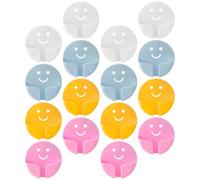 IOBIDDYS 24pcs Self Adhesive Plug Holder Double Hooks Plastic Plug Holder for Managing Cables and Hanging Bathroom Accessories for Tile Backsplash