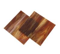 IOBIDDYS 2Pcs Glass Mosaic Tiles for Crafts Making, Brown Stained Glass Sheets with Highly Polished Finish, Delicate Tiles for DIY Mosaic Making and Home Decor