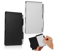 IOBIDDYS 2pcs Metal Pocket Notepad with Pen, Refillable for Office School