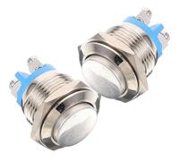 IOBIDDYS 2pcs Wired Doorbell Push Button Only, Metal Self-resetting Replacement for Doorbell Buttons with Silver Panel Mount, Easy Installation for Home Door Chimes