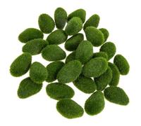IOBIDDYS 30pcs Artificial Moss Stones Decorative Faux Rocks for Plants and Micro Landscape Realistically Detailed Green Foam and Silk Flower Moss Craft Accessories for Emulated Plant Walls