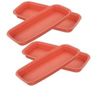 IOBIDDYS 4pcs Large Rectangular Plant Pot Trays Plastic Flower Pot Saucers for Outdoors and Windows, Prevent Water and Soil Spillage, Keep Area Clean with Sturdy Planter Water Catcher Trays