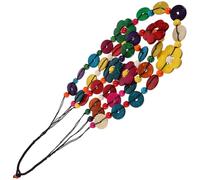 IOBIDDYS Bohemia Style Coconut Shell Pendant Necklace for Women, Vintage | Lightweight Comfort, round Floral Weave Detail, Festival Wear, Beach Outfits, Casual Tops, Boho Dresses