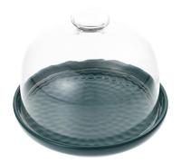 IOBIDDYS Dessert Plate Glass Dome Cake Stand Green Ceramic Display