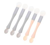 IOBIDDYS Facial Mask Applicator Brushes Makeup Tool Kit Double End 5pcs Silicone Random Color Supple Brush Head for Convenient Mud Mask Application for Daily Skincare