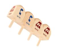 IOBIDDYS Hanukkah Wooden Dreidels Wood Spinning Tops Colorful Hebrew Letters for Chanukah Games and Group Play Activities