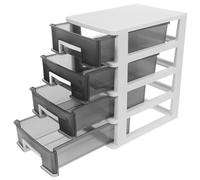 IOBIDDYS Mini Drawers Plastic Furniture Storage Cabinet with Four-layer Multi-deck Drawer Design, Easy to Recognise and Block out Sunshine, for Living Room Decoration and Desktop