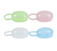 IOBIDDYS Pacifier Storage Case 5Pcs Set for Newborns, Protective Dummy Holder with Zipper, Portable Soother Storage Box Made of Sturdy PP Material for Home and Travel Use
