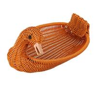 IOBIDDYS Pp Woven Duck Shaped Fruit Storage Basket for Kitchen Countertop and Home Use, Easy to Wash and Fade Resistant Snack and Household Items Organizer