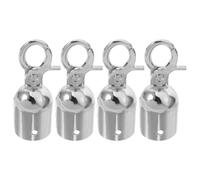 IOBIDDYS Rope End with Hook 4Pcs Aluminium Alloy Cord Caps for Queue Dividers and Crowd Control Barriers Silver, Easy Installation and Safety Protection
