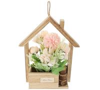 IOBIDDYS Rustic Wall Hanging Flower Pot Decoration with Silk Cloth Artificial Flowers in Wooden Basket, Fine Workmanship and Fade Resistant, for Living Room Or Private Home Wall Décor