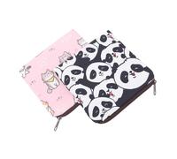 IOBIDDYS Sanitary Pad Storage Bag Random Color for Everyday Storage and Travel Portable 2pcs Cartoon Polyester Sanitary Napkin Holder with Washable and Lovely Shape Design