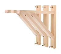 IOBIDDYS Triangle Wood Shelf Brackets 3 Pieces Sturdy Solid Wood Wall Mount Brackets for Floating Shelves and Cabinet Corner Support