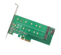 IOCrest SI-PEX40122 1 Slot M.2 M-Key and 1 Slot M.2 B-Key/SATA PCI-Express 2.0 x 4 Adapter Card - Red , SI-PEX40122