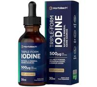 Iodine Liquid 500mcg | Natural Triple Form Iodine from Kelp Extract, Potassium Iodide & Sodium Iodide | 30ml Vegan Liquid - Unflavoured | by Horbaach