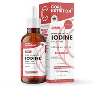 Iodine Liquid Drops - Vegan - High Strength 600mcg per Serving - 400 Servings - 240,000mcg per 60ml Dropper Bottle - Liquid Iodine Solution for Fast Absorption - Made in UK by Core Nutrition
