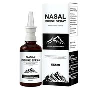 Iodine Nasal Spray, with Gentle Moisturizing Formula, 60ml, Daily Iodine Nose Cleanses, Saline Nasal Mist, Safe and Mild Formula, for Hygiene, Women, Men, Adults, Elderly