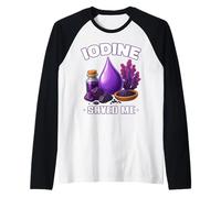 Iodine Saved ME Important Mineral Thyroid Function Wellness Raglan Baseball Tee