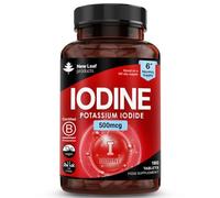 Iodine Tablets 100% RI - Vegan High Strength 180 Tablets Iodine Supplements, Natural Source of Iodine from Potassium Iodide, 6 Month Supply, GMO Free, Made in UK by New Leaf