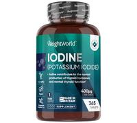Iodine Tablets - 400mcg Potassium Iodide - 365 Vegan Tablets (1 Year Supply) - Non-GMO & Gluten-Free Iodine Supplement - Trace Mineral - Made in The UK