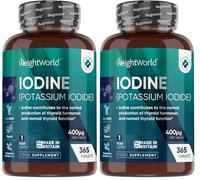 Iodine Tablets - 400mcg Potassium Iodide - 365 Vegan Tablets (1 Year Supply) - Non-GMO & Gluten-Free Iodine Supplement - Trace Mineral - Made in The UK (Pack of 2)