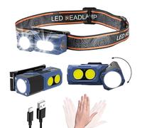 iodoo Motion Sensor Headlamp with Rotating Focus Flashlight, 3000 Lumen COB Light, 6-Hour Runtime, Magnetic Base - Ideal for Camping, Hiking & Work