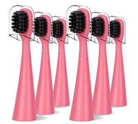 iOearry Compatible with Burst Kids Electric Toothbrush Replacement Heads with Dust Cover Caps, for Burst Kids Toothbrush,6 Pack, Light Pink