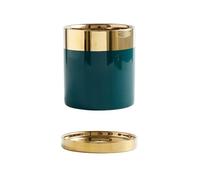 IOEDHW Modern Ceramic Planter Pots For Indoor, Large Caliber Flower Pots With Drainage Hole And Saucer, Gold Rimmed Green Ceramic Plant Pot, Absorbent And Breathable Plant Planter Container