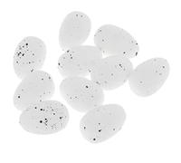 Ioensy 10 Pieces Artificial Bird Egg Decorations Speckled Foam Eggs Faux Breeding Eggs Spotted Quail Decorative Egg Ornaments Suitable for Spring Crafts Fair, White S