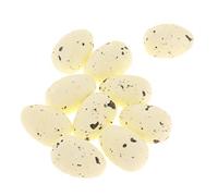 Ioensy 10 Pieces Artificial Bird Egg Decorations Speckled Foam Eggs Faux Breeding Eggs Spotted Quail Decorative Egg Ornaments Suitable for Spring Crafts Fair, Yellow L