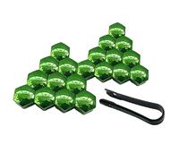 Ioensy 20Pcs Car Wheel Nut Caps Covers Wheel Nut Caps, Bolt Rims Universal Covers, Waterproof Anti Rust Tire Screw Cap Protection Covers, Green 17mm
