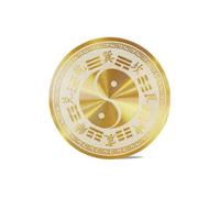 Ioensy Bagua Sign Octagonal Plaque Amulet Featuring Five Components Alloy easy placement on dry doors suitable for home bedroom 8cm, Yellow