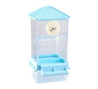 Ioensy Bird Cage Feeder Cage Accessories Sturdy Clear Automatic Hanging Feeding Station for Budgerigar Finch Small And Medium Birds, Blue