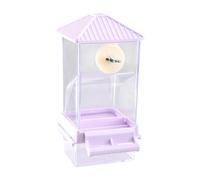 Ioensy Bird Cage Feeder Cage Accessories Sturdy Clear Automatic Hanging Feeding Station for Budgerigar Finch Small And Medium Birds, Violet