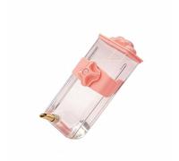 Ioensy Bird Drinking Bottle Water Dispenser Feeder Bottle Nozzle Waterer Leak Resistant Automatic Pressure Drinking Design 430ml Suitable for quaker parrots cages outdoor aviaries, Pink