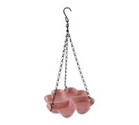 Ioensy Bird Feeder And Waterer with Hook for Hanging in The Garden Or Outdoors, pink
