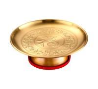 Ioensy Buddhist Fruit Serving Tray, Offering Bowl, Worship Plate with Base, Multi, 8inch Fu Character