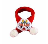Ioensy Cat Collar Knitted Scarf Embroidered Pet Bib Adjustable String Playful Ornament Suitable for Holiday Events Family Pictures Daily Outings, White, M